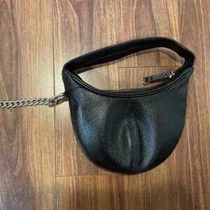 OPEN YY Black Leather Moto Mini Bag